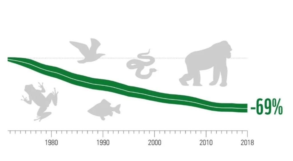 Diagram över minskad biologisk mångfald